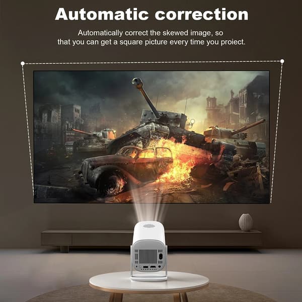 Projektor - Spelprojektor, 4K WiFi Android Hemmaspelkonsol, 720p HD-projektor, Vit, Huvudbildmodell