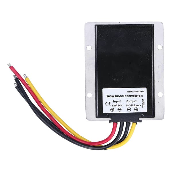 Buck Transformator DC Spenningsomformer Vanntett Regulator 12V/24V‑5V 40A 200W THJ122405U200Z