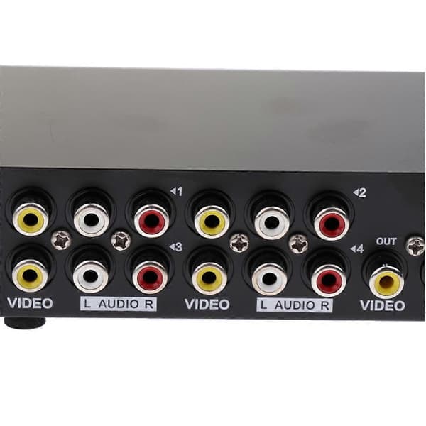 4-vejs AV Switch RCA Switch 4 Ind 1 Ud Komposit Video L/R Audio Vælgerboks