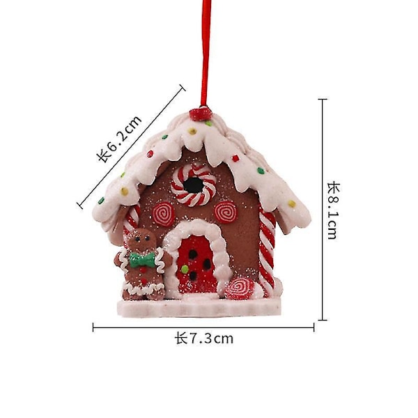 Lyste Lyshus i Julepepperkakehus, Forhåndslyste Bordmodell Landsbyfigur Led Claydough Godteri Xma
