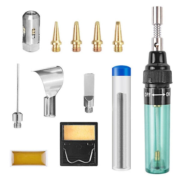 12 in 1 Cordless Torch Soldering Kit Butane Gas Electric Welding Pen Tool MT-100