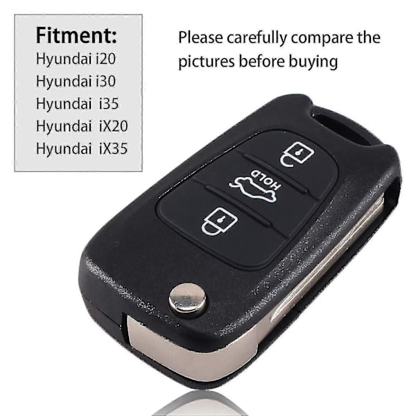 Hyundai I20 I30 I35 3 Napin Käännettävä Taittuva Avaimen Kotelo