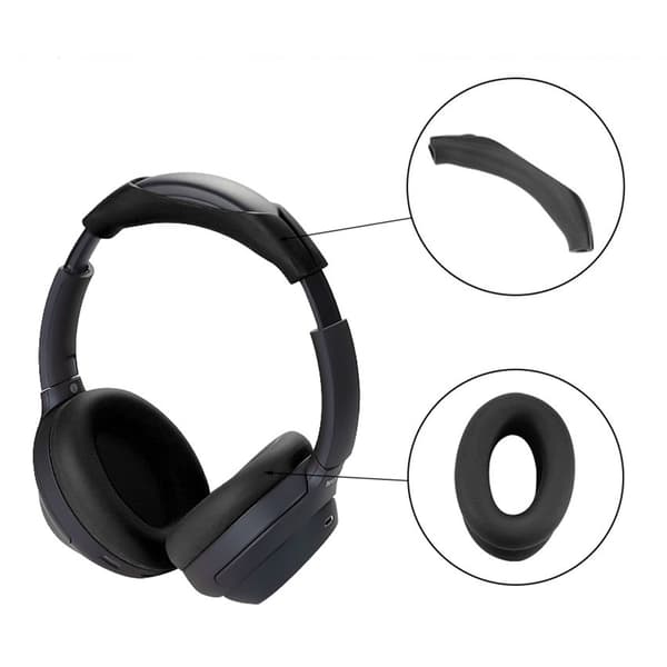 1 par silikonhodetelefonputer, hodebånd til Sony WH-1000XM3 Svart