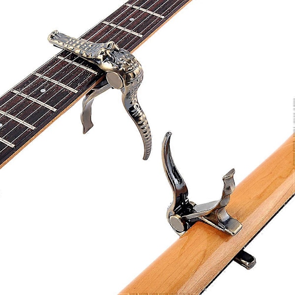 Alligatorformad Capo Gitarrplektrum Snabb Ändring Stämklämma Nyckel Trigger Capo Clip-on Stämapparat för Akustisk Elektrisk Gitarr Ukulele Banjo Mandolin K75