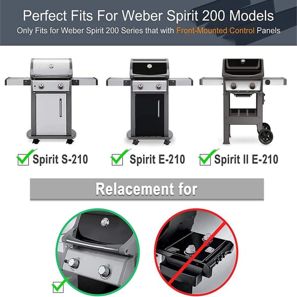 3 kpl grillin lämmityslevyjä Weber Spirit 200 -sarjaan - Musta