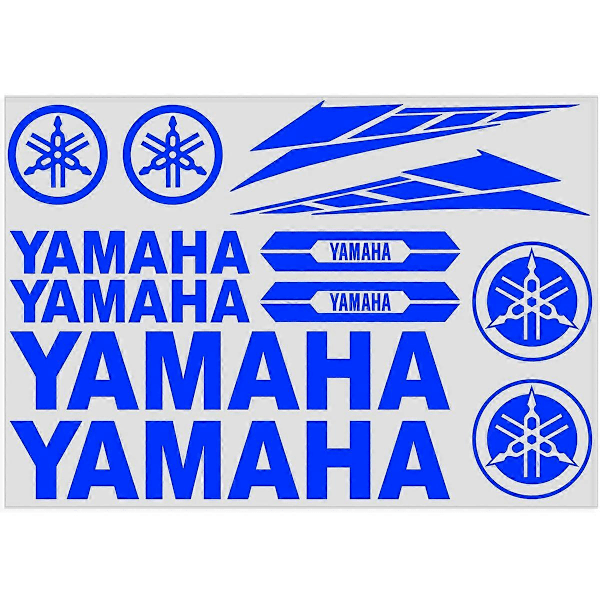 Klistremerke for YAMAHA motorsykkel, logo, tank, dekalsett, kjøretøyinnpakning - FARGE: Hvit