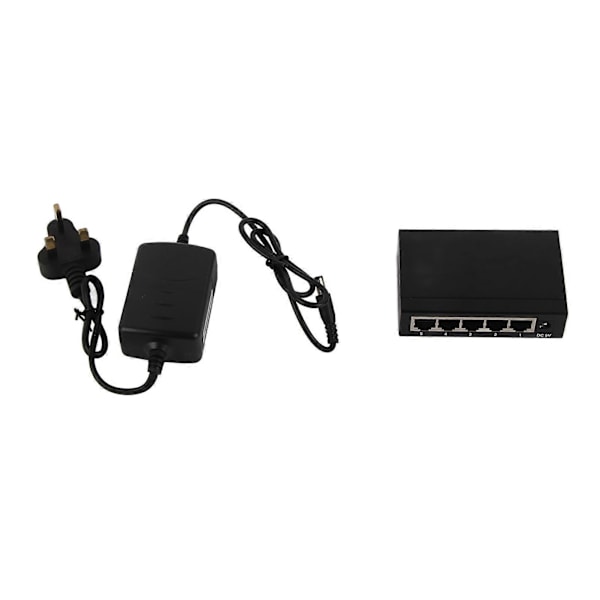 5 Port 10/100Mbps Ethernet Switch Plug and Play Ohanterad Hemnätverk Switch Hub Kontor Ethernet Splitter 100?240V EU-kontakt