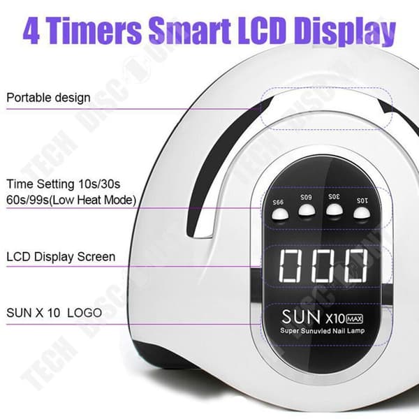 UV-lampe - X10MAX - 220W høy effekt - 4 justeringsmoduser - Smart sensor