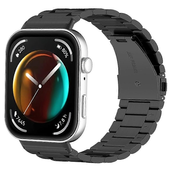 Type A Udskiftningsrem til Huawei Watch Fit 3, 3-leddet urrem i rustfrit stål med værktøj