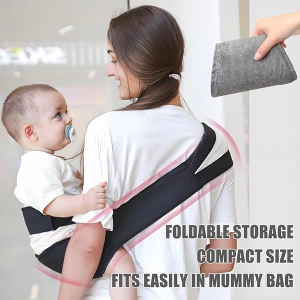 Bærbar bæresele, foldbar sidebæresele, skridsikker bæresele, hoftebæresele, ergonomisk, 6+ måneder (6,4-20 kg)