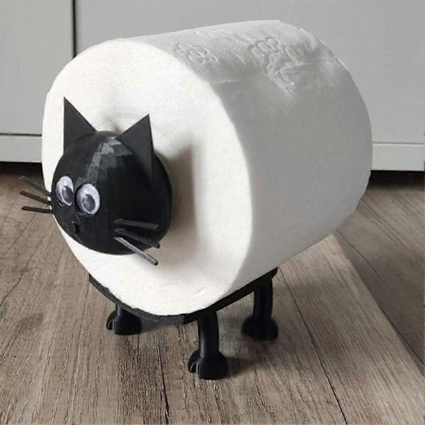 Kitty Toalettkatten - Toalettpappershållare, Fristående Toalettpappershållare, Toalettpappershållare Stativ, Kattpappershanddukshållare för Badrum