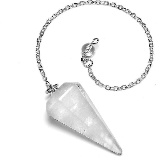Kirkas kvartsiheiluri, viistehiottu kärki, Mst Reiki -heilurit vitsailuun ja ennustamiseen #YoGu