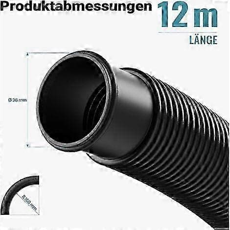 Teichtip 20m 38mm - Solar SORT Flydende poolslange præformede sektioner 190g/m
