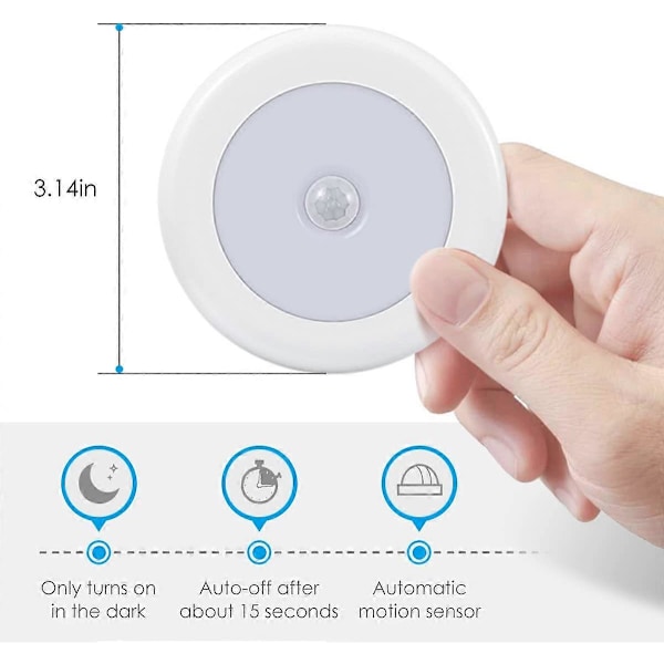 6-pack LED-nattlampa med rörelsesensor