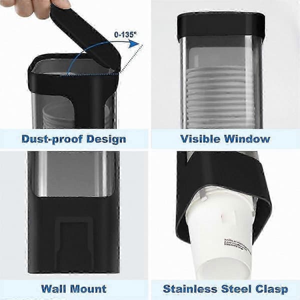 Väggmonterad muggdispenser för 3-5oz muggar, drag-typ liten mugghållare
