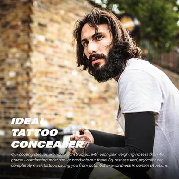 Utomhusärmar 4 par – UV-skydd, polyesterkompression, andningsbar fuktavledande kylning, 38 cm längd