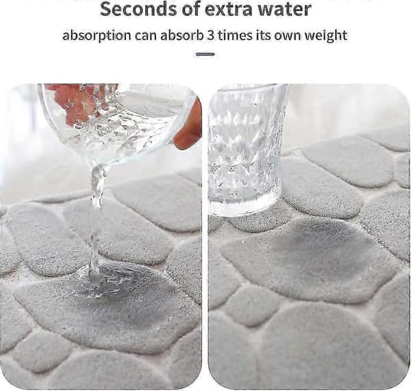 Unik Baderomsmatte i Memory Foam, Pebbel Baderomsteppe, Superabsorberende Baderomsmatte, Baderomsteppe