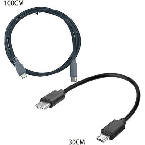 30 cm Micro USB hona till USB Typ C hane laddningskabel för telefon
