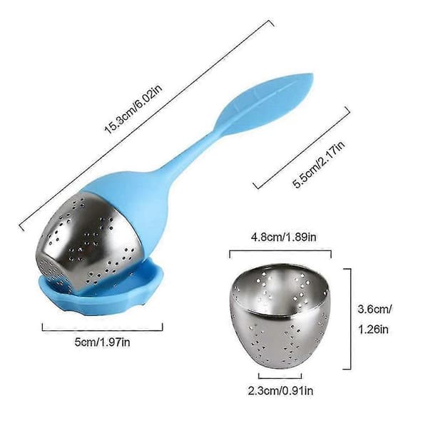 Löst Te Infuser Silikonhandtag Rostfritt Stål 2st - Rosa