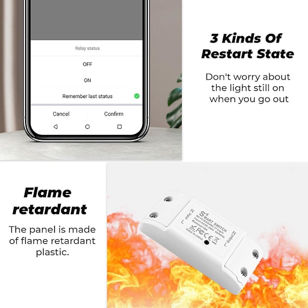 Smart WiFi Trådløs Switch Fjernbetjening Intelligent Hjemmeautomatisering Moduler
