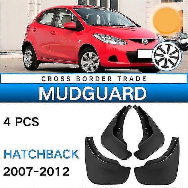 Stænklapper Sæt til Mazda 2 Hatchback Model 2007-2012 Skærmbeskyttere Inkluderet