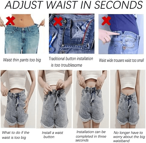 Aftagelige Jeansknapper, 10-pak