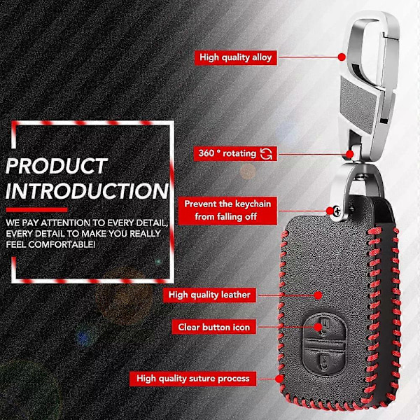 Läder Bilnyckelfodral För Toyota Aqua RAV4 Land Cruiser Camry Prado Corolla Prius Skydd Nyckellös Fjärrkontroll 2 Knappar 2013 2014