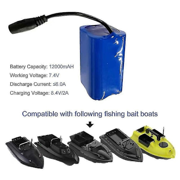 7.4v 12000mah Batteri Udskiftning Til Fiskeagnbåd -gt