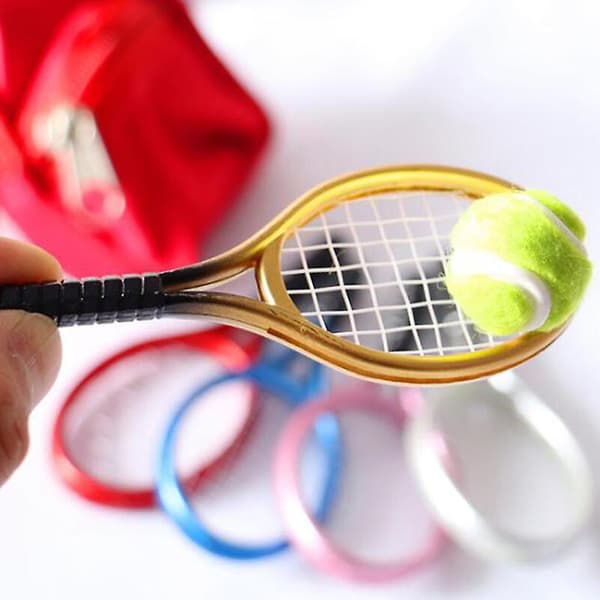 Tilfældig 1 stk. 1:6 1:12 Dukkehustennisracket + Bold Dukketilbehør