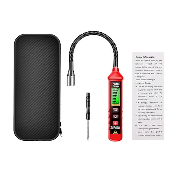 Gasdetektor Gn803 Utrustning Sensor Sond Gas Sniffer Utomhus Gasläckagetestare