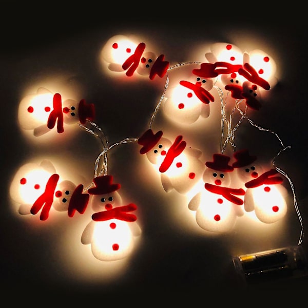 2020 Ny Jul Plysch Snögubbe Ljussträng Julgran Hängande Led Semesterfest Dekorativ Lykta-3m 20 Ljus-batterimodell (använder Tre Aa B