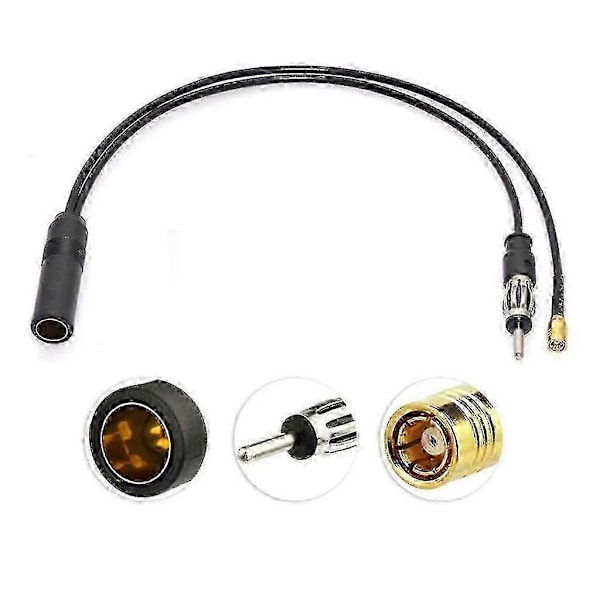 Aktiv DAB+FM/AM SMB Kabel Antenn DIN Splitter Tillbehör Antennkonverterare Trådlös Adapter Kabel Bil - JZ
