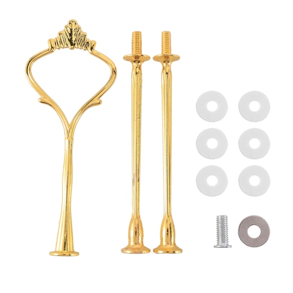 6 Sæt Bakke Hardware til Kage Stativ 3-lags Kage Stativ Montering Hardware Holder til Bryllup og Fest Serveringsbakke (Guld)