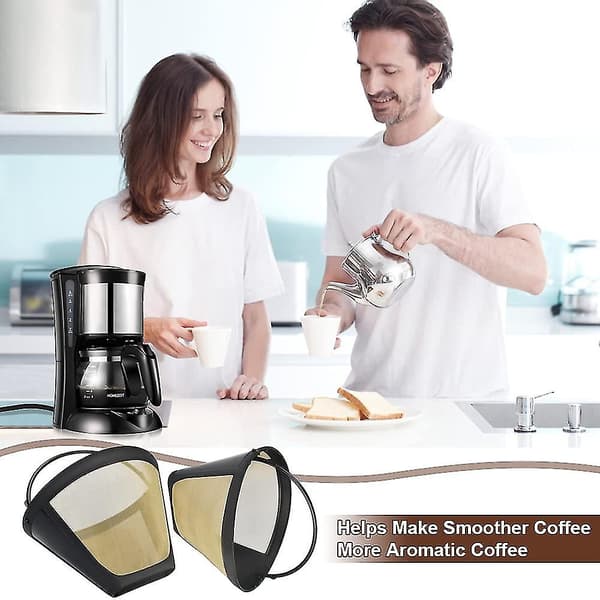 2 st. Kaffe Filter Universal Permanent Kaffe Filter Återanvändbara Kaffe Nät