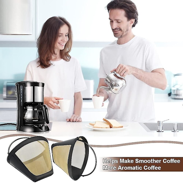 2 stk. Kaffeefilter Universal Permanent Kaffeefilter Genanvendelige Kaffeenet