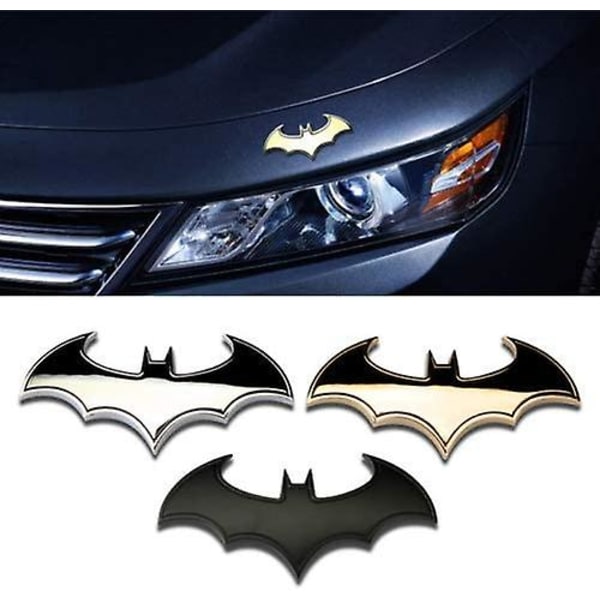 3-delt 3D metal flagermus bil logo klistermærker Batman badge bagklap klistermærker mode