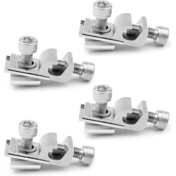 Solcellepanel monteringsbrakett, jordingklips for solcellepanel, 4 stykker aluminium endeklips for PV solcellepaneler, for solcellemonteringssystem, M6