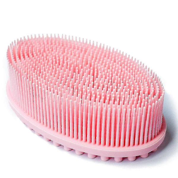Silikon Kroppsskrubber Eksfolierende Badebørste For Dusj, Rosa