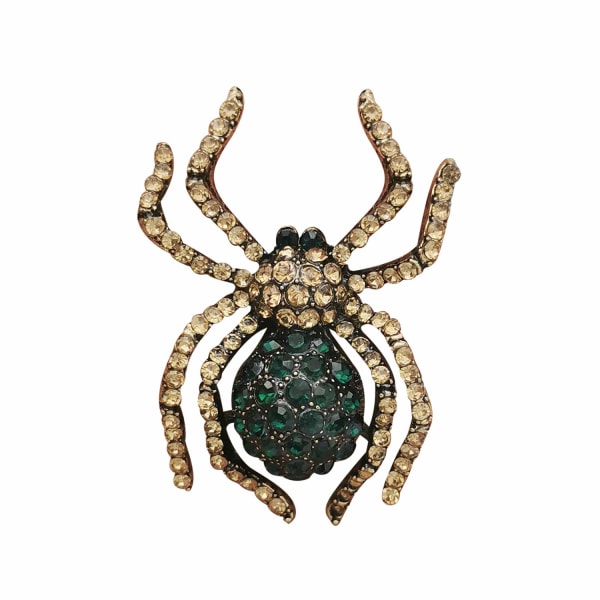 Halloween Spider Shape Brosje Pins Rhinestone Zirconia Crystal Utsøkt og enkel kreativ edderkopp brosje