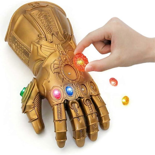 Infinity War Thanos Infinity Gauntlet med Elektroniske Aftagelige Glødende Infinity Stones Cosplay Halloween Rekvisit PVC Handsker til Voksne