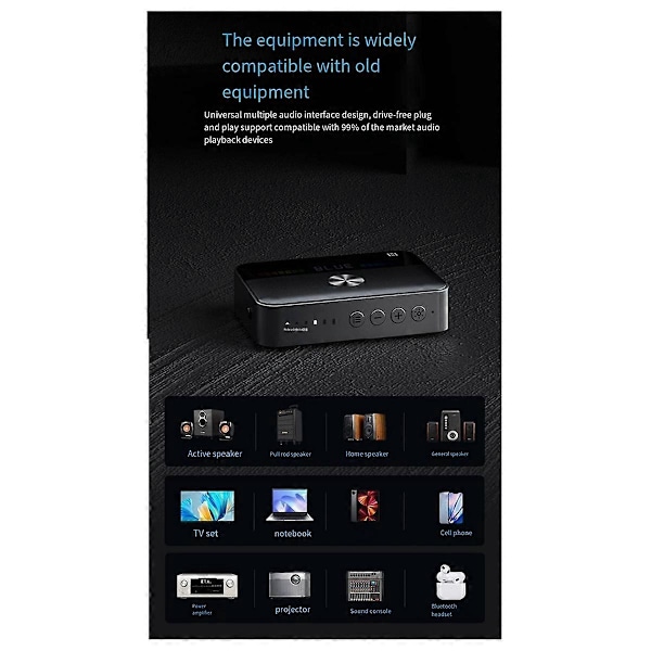 Ny NFC Bluetooth Adapter 5.3 Bluetooth Modtager Audio Computer Koaksial Sender Hifi Universal