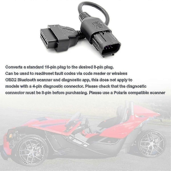 8-pinninen 16-pinniseen OBD2-kaapeliadapteriin Rzr / / General / Sportsman / / Diagnostiikka-adapteri