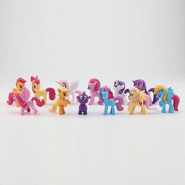 Paket med 12 My Little Pony MLP Friends Dockor 8cm Flerfärgade