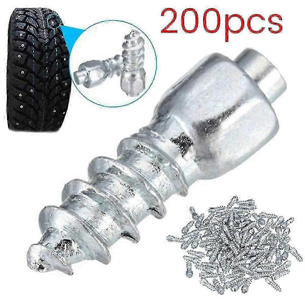 200 stk 4x12mm Hjulnagler Snøskruer Dekk Pigger Antislipp