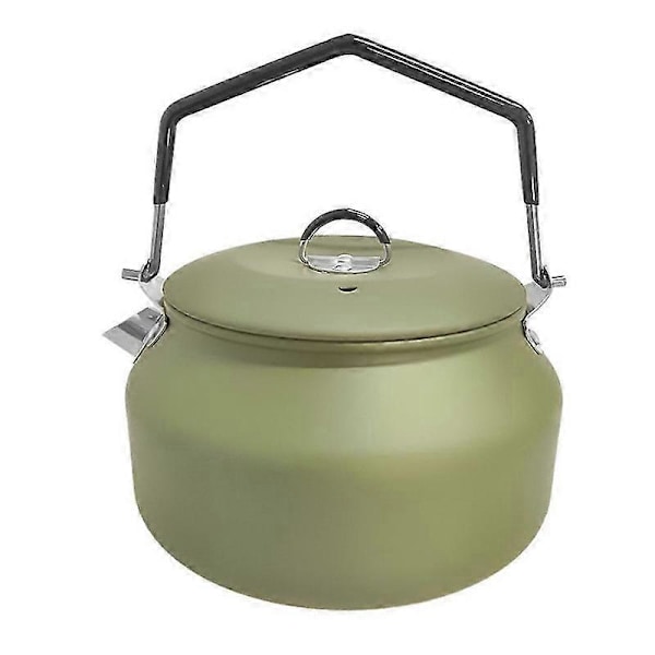 Utomhus Rostfri Vattenkokare Låsande Handtag Camping Hängande Gryta Portabel Kaffekanna Tekanna Picknick Kokare 1.1l Tekanna Vattenkokningstillbehör