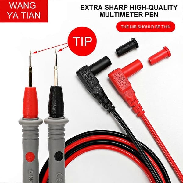 1 Par 1000V 20A Nålspetsprober för Universell Digital Multimeter Multi Meter Testkablar Stift Tråd Penna Kabel 100cm
