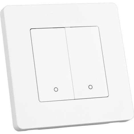 2-veis Zigbee Smartbryter med Timer, Dimmer og Reverskontroll, Dobbelt Kontrollpanel, AC100-240V, Hvit