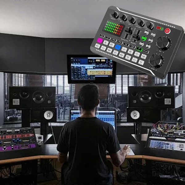 Live Lydkort og Audio Interface med DJ Mixer og Stemmeskifter til Streaming