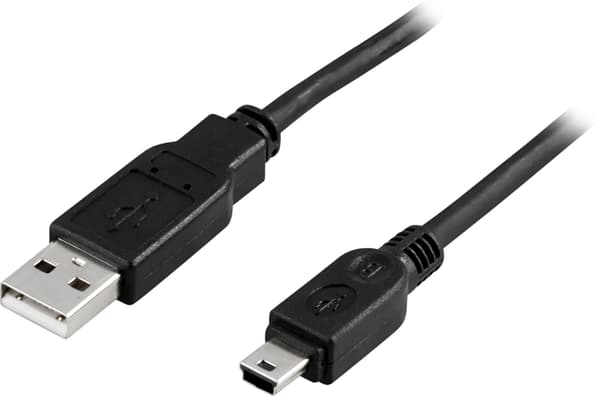 USB 2.0-kabel Typ A hane, Typ Mini B hane 3m, svart