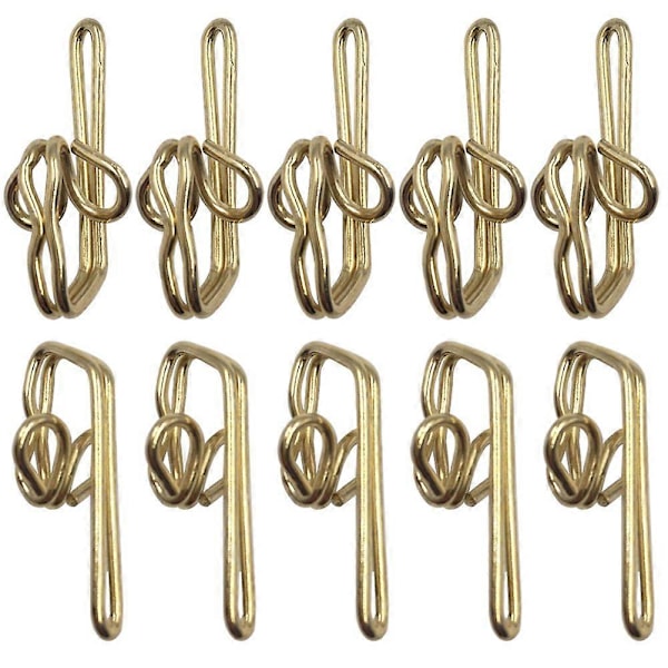100-pack Metall Gardinband Draperikrokar, Guld